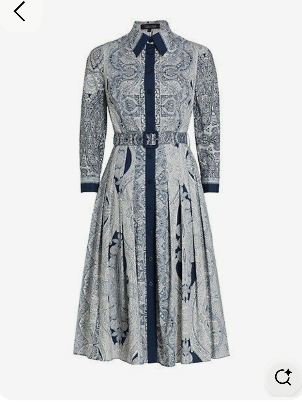 Teri Jon Paisley Print Shirt Cotton Dress with Belt Sz.18 NWT